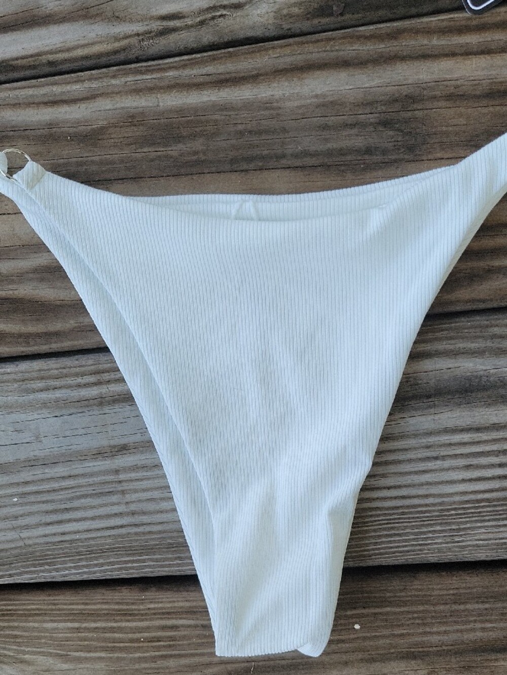 Zaful White Ribbed Ring-Front Bikini Set - Picture 5 of 7